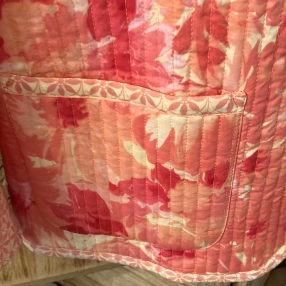 Appleseed's Pink and Coral Floral Quilted Jacket NWOT Sz PM 100% Cotton - Picture 5 of 12